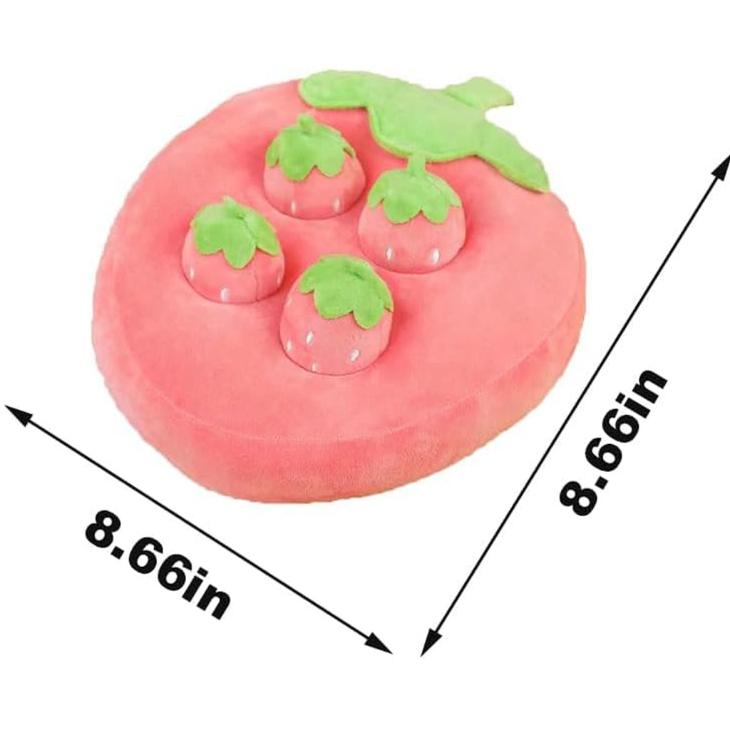Cute Plush Strawberry Snuffle Mat – Interactive Feeding Toy for Pets