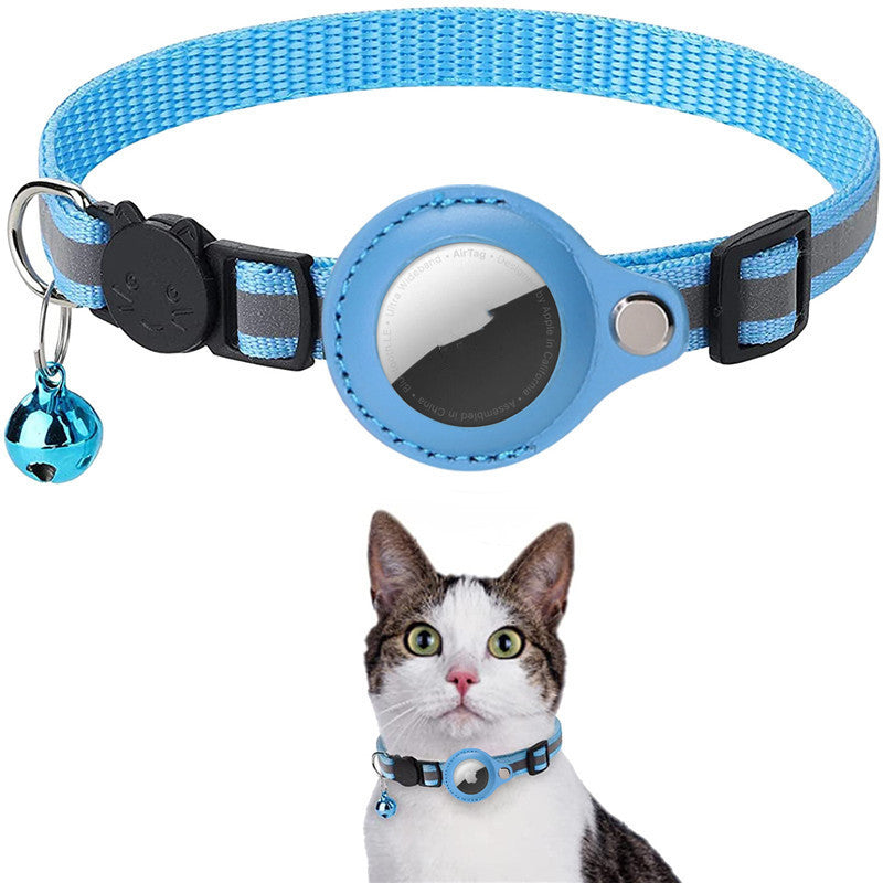 Reflective Airtag Cat Collar with Safety Breakaway Buckle and Bell