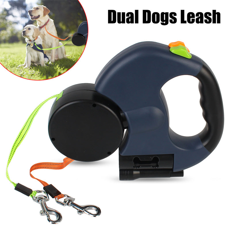 Reflective Double Leash for Dogs with Padded Handle – Walk Two Dogs Easily