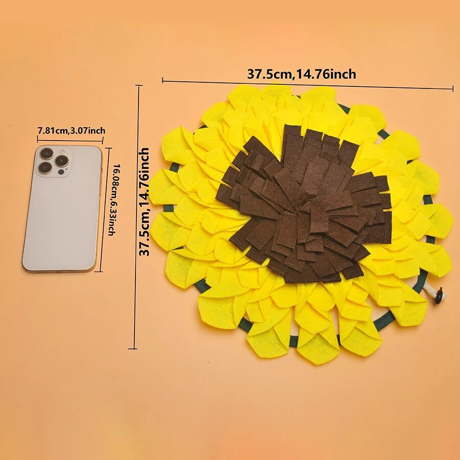 Sunflower Dog Snuffle Mat – Non Slip Slow Feeding Nosework Pad