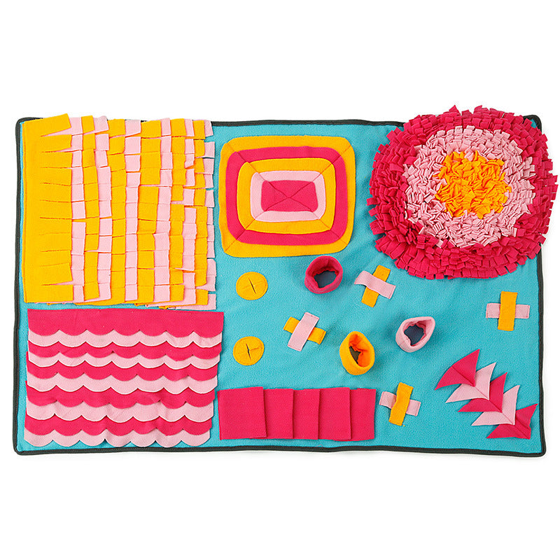 Dog Snuffle Mat Interactive Toy – Polyester Feeding & Training Blanket