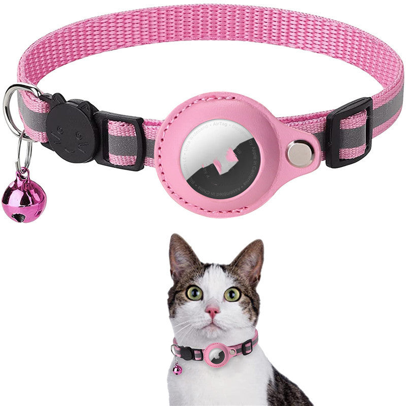 Reflective Airtag Cat Collar with Safety Breakaway Buckle and Bell