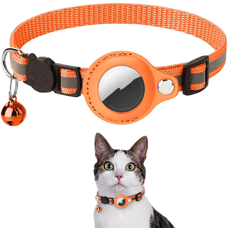 Reflective Airtag Cat Collar with Safety Breakaway Buckle and Bell