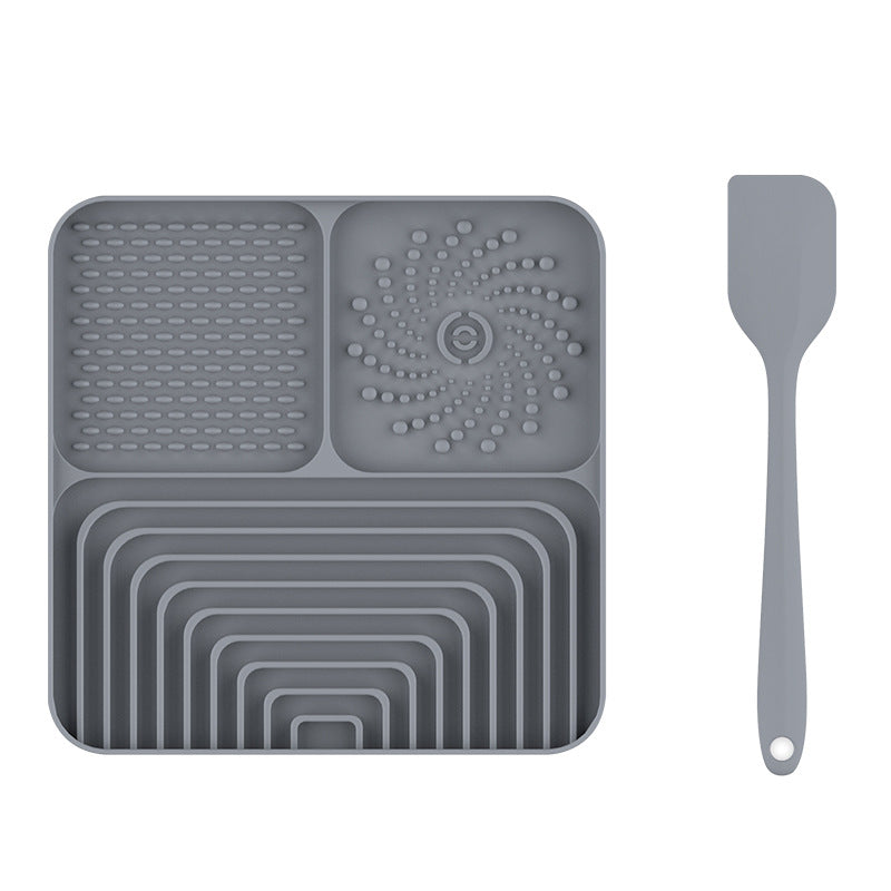 Slow Food Mat For Dogs And Cats, Anti-choking Pad With Suction Cup, Square, Silicone, For Licking
