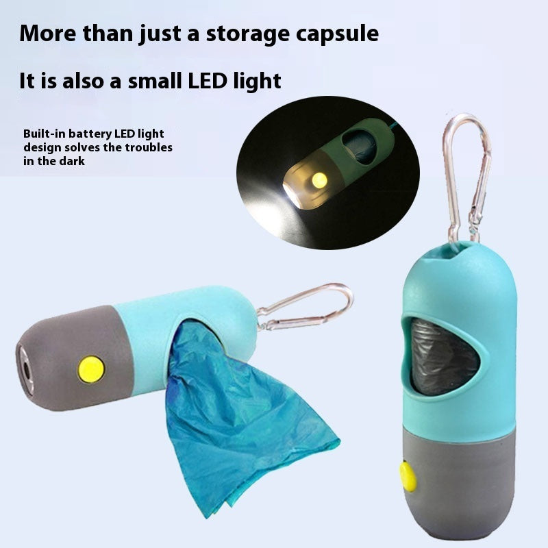 LED Light Pet Waste Bag Dispenser - Night Safety Dog Poop Bag Holder