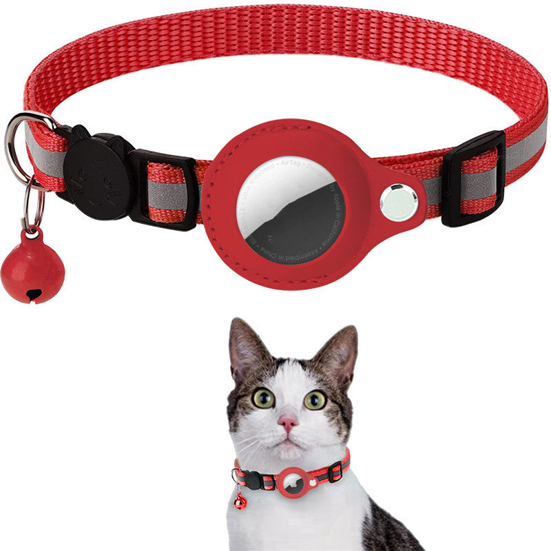 Reflective Airtag Cat Collar with Safety Breakaway Buckle and Bell