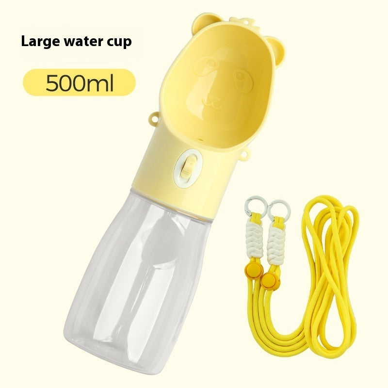 2-in-1 Dogs Water Bottle & Food Dispenser – One-Handed Operation Leak-Proof Travel Bowl for Thirsty Pups