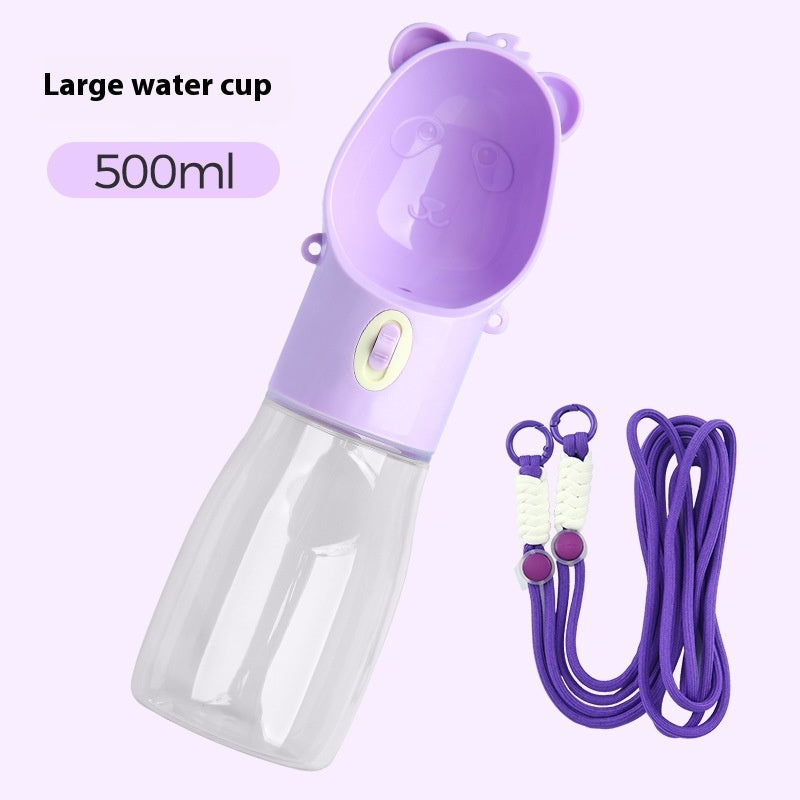 2-in-1 Dogs Water Bottle & Food Dispenser – One-Handed Operation Leak-Proof Travel Bowl for Thirsty Pups