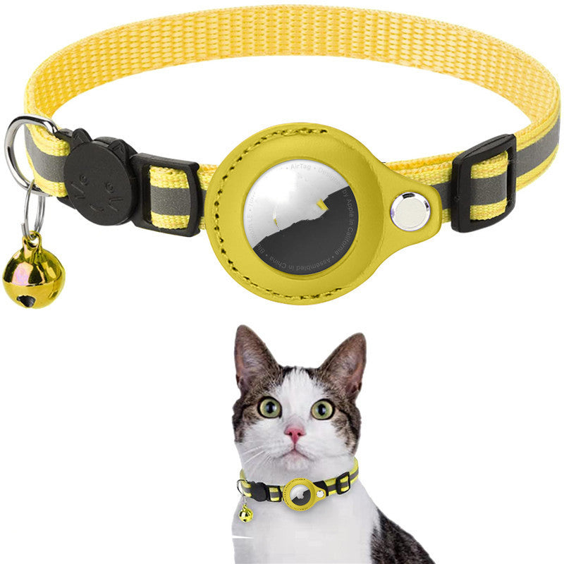 Reflective Airtag Cat Collar with Safety Breakaway Buckle and Bell