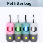 LED Light Pet Waste Bag Dispenser - Night Safety Dog Poop Bag Holder