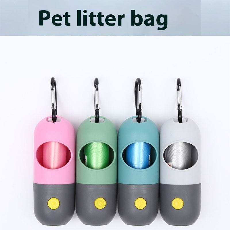 LED Light Pet Waste Bag Dispenser - Night Safety Dog Poop Bag Holder