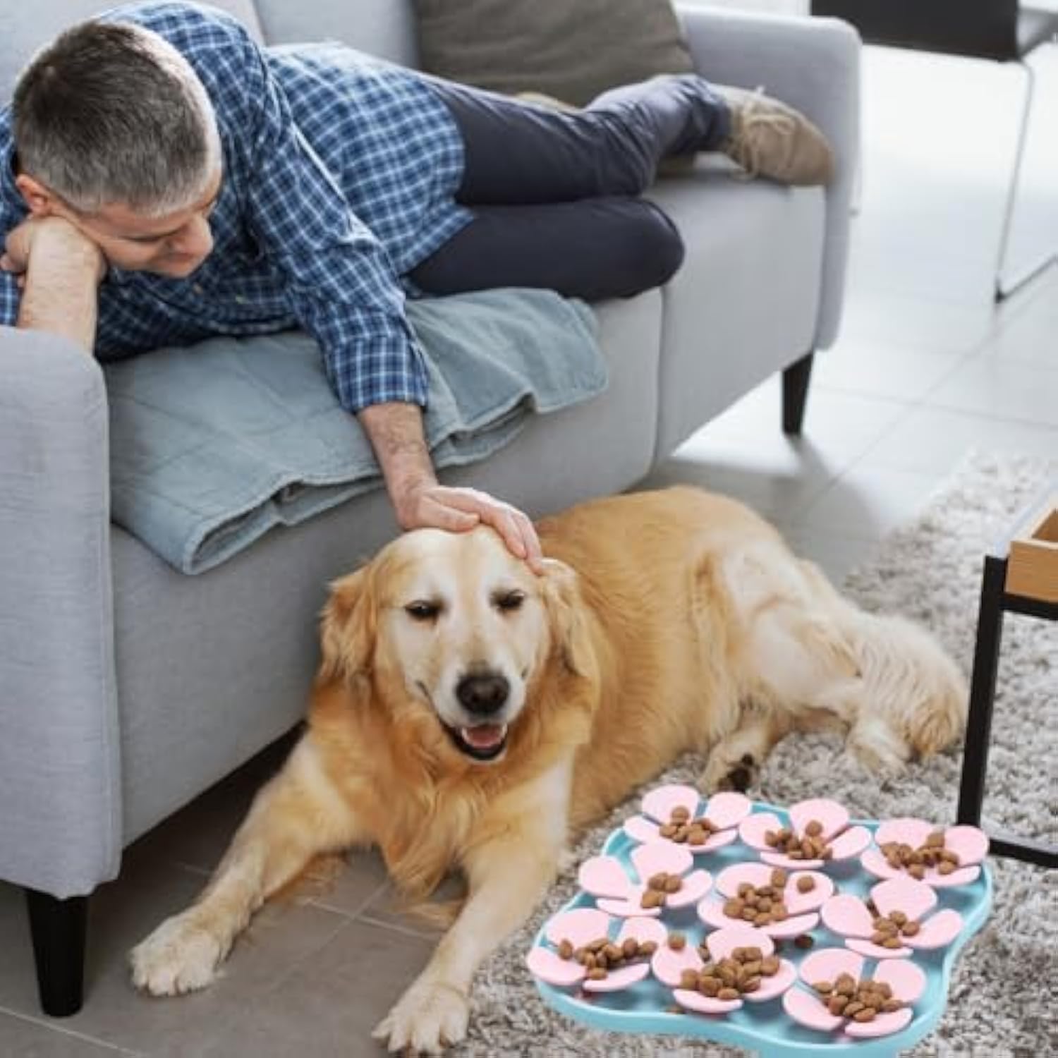 Silicone Snuffle Mat for Dogs - Washable Slow Feeder & Calming Lick Mat for Anxiety Relief & Training
