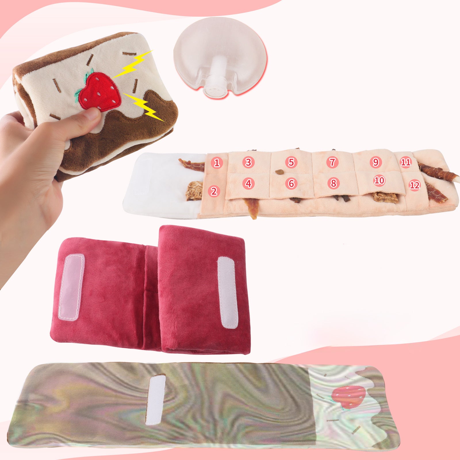 Pet Foraging Snuffle Mat – Plush Sound Interactive Slow Feeder Toy