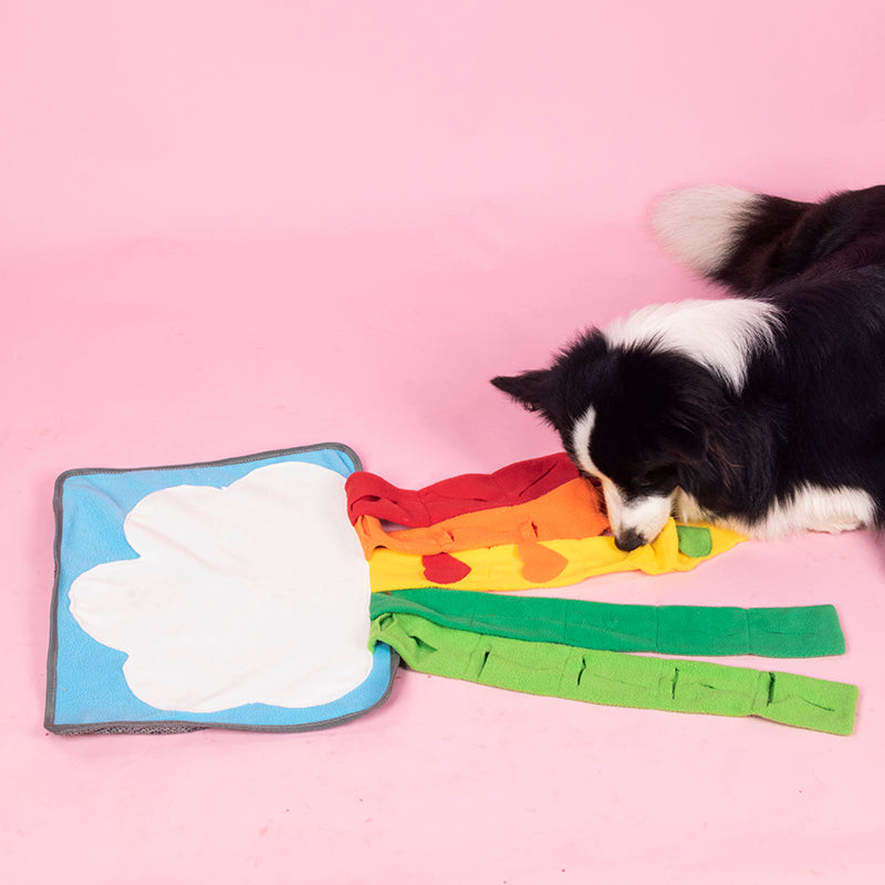 Pet Rainbow Snuffle Mat for Dogs – Interactive Nosework Puzzle Mat