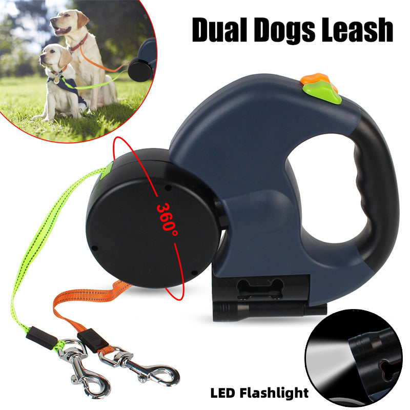 Reflective Double Leash for Dogs with Padded Handle – Walk Two Dogs Easily