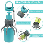 2-in-1 Dog Poop Scoop and Bag Dispenser - Lightweight & Durable Jaw Scooper