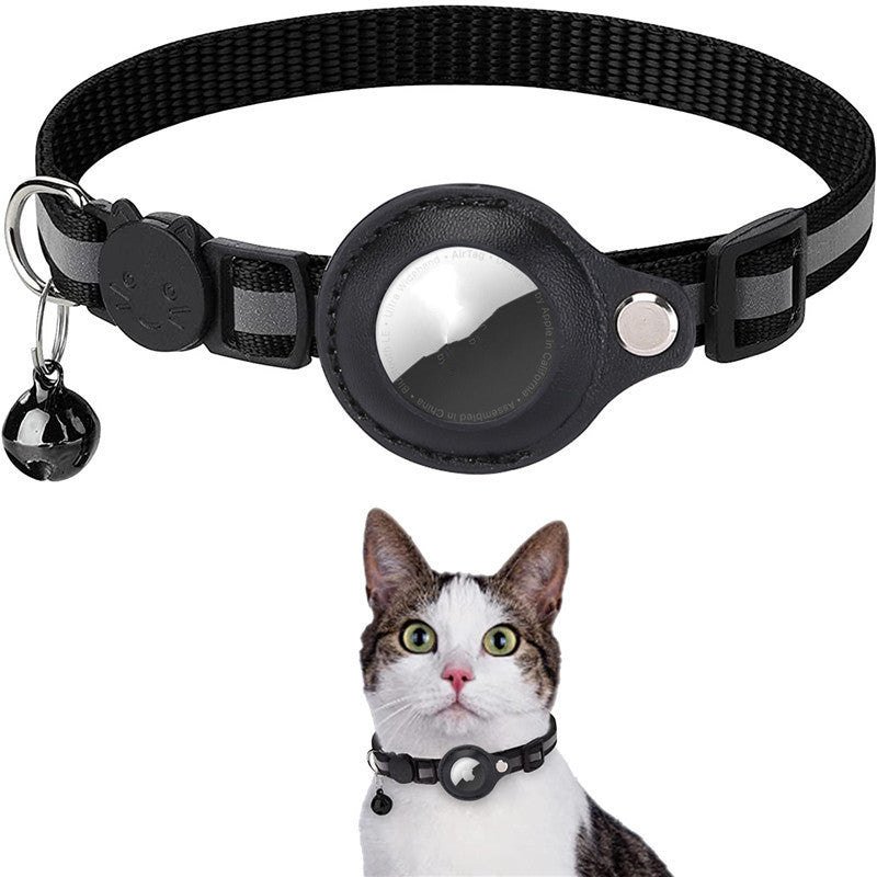 Reflective Airtag Cat Collar with Safety Breakaway Buckle and Bell