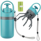 2-in-1 Dog Poop Scoop and Bag Dispenser - Lightweight & Durable Jaw Scooper