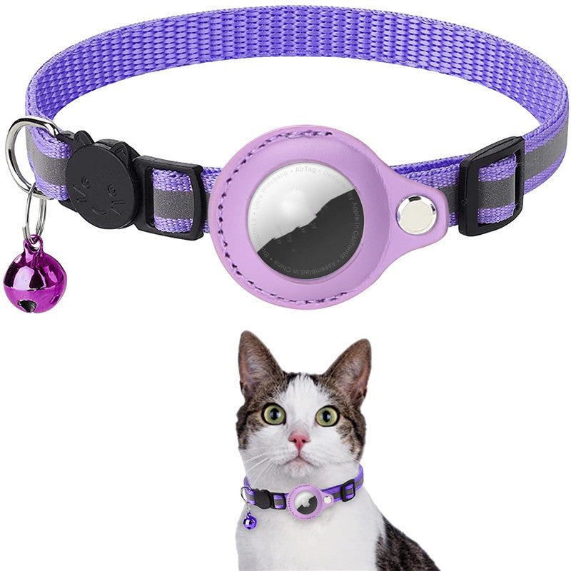 Reflective Airtag Cat Collar with Safety Breakaway Buckle and Bell